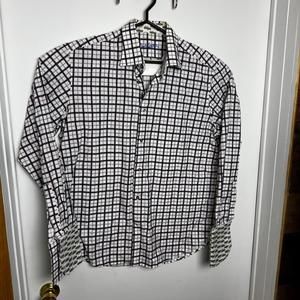 Men's Robert Graham Button Down Shirt Size 43 17 L/XL White Purple